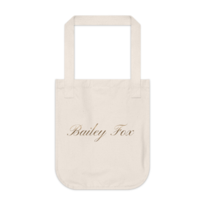 Personalized Script Canvas Tote — 'Bailey Fox' Organic Reusable Bag